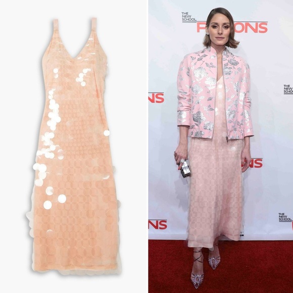 Jonathan Simkhai Madysen sequined tulle midi dress in Blush Pink Size 0 - Picture 6 of 15